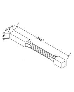 SW-FLDL — Fluted Decorative Leg - 3”W x 34 1/2”H x 3”D