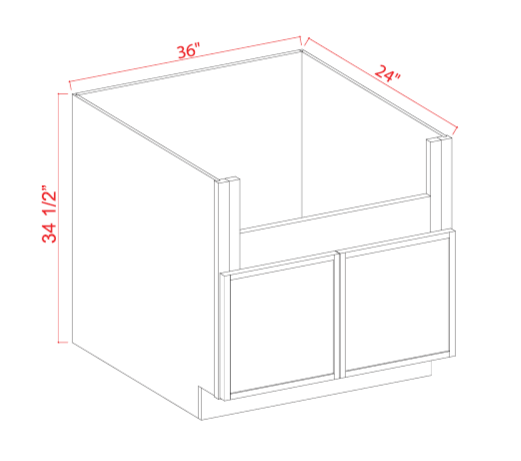 SWO-FSB36 — Farm Sink Base - 36"W X 34-1/2"H X 24"D