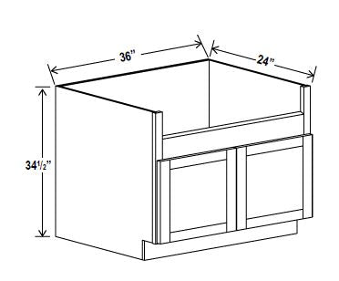 NB-FSB36 — Farm Sink Base - 36”W X 34-1/2”H X 24”D, 2D