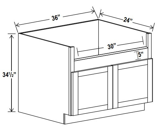 GR-FSB36 — Farm Sink Base - 36”W X 34-1/2”H X 24”D, 2D
