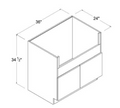 MB-FSB36 — Farm Sink Base - 36"W X 34 1/2"H X 24"D - 2 Doors