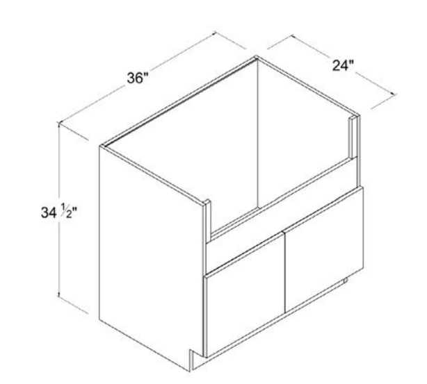 MB-FSB36 — Farm Sink Base - 36"W X 34 1/2"H X 24"D - 2 Doors