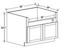 NB-FSB36 — Farm Sink Base - 36”W X 34-1/2”H X 24”D, 2D