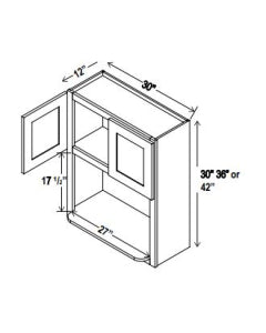 Classic Framed — Microwave Open Shelf Cabinet - 30”W x 30”H x 12”D - 2D — cabinet product image