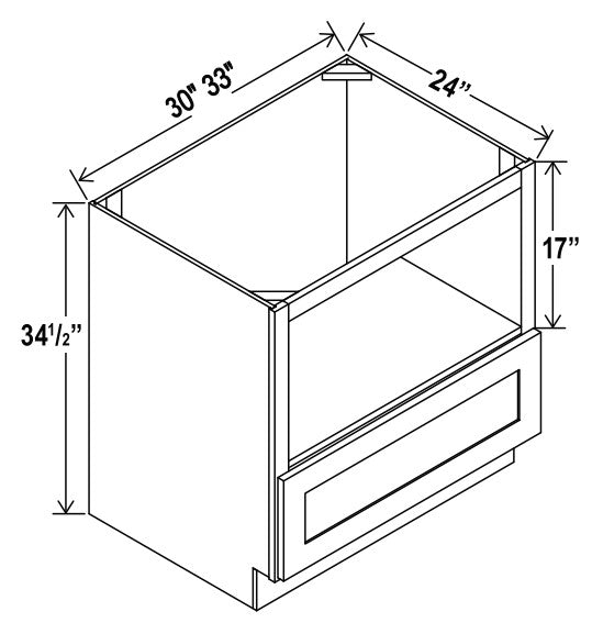 GR-MB30 — Microwave Base Cabinet - 30”W x 34-1/2”H x 24”D -1Drw