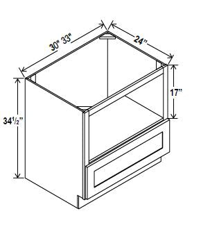 Classic Framed — Microwave Base Cabinet - 33”W x 34-1/2”H x 24”D -1Drw — cabinet product image