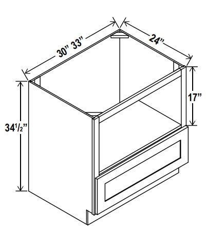 SW-MB30 — Microwave Base Cabinet - 30”W x 34-1/2”H x 24”D -1Drw