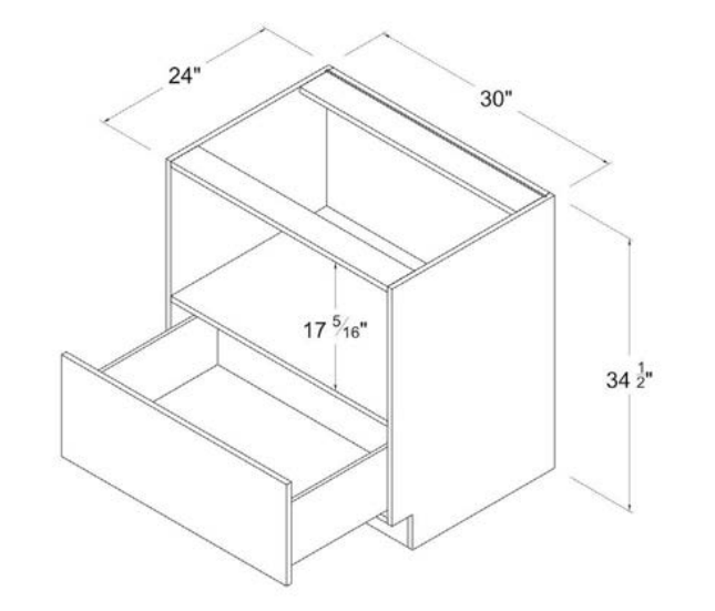 MB-MB30 — Microwave Base Cabinet - 30"W X 34 1/2"H X 24"D - 1 Drawer