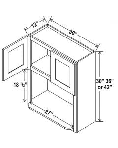 Classic Framed — Microwave Open Shelf Cabinet - 30”W x 30”H x 12”D - 2D — cabinet product image