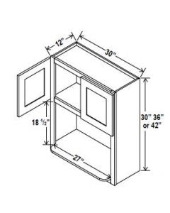 Classic Framed — Microwave Open Shelf Cabinet - 30”W x 36”H x 12”D - 2D — cabinet product image