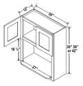 NB-MO3030 — Microwave Open Shelf Cabinet - 30”W x 30”H x 12”D - 2D