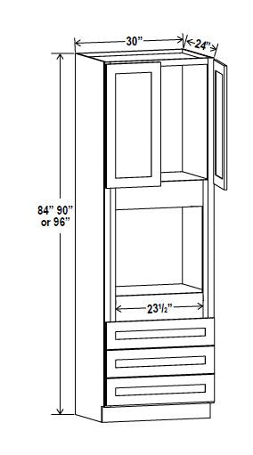 Classic Framed — Single Oven Cabinet - 30”W x 96”H X 24”D - 2D, 3Drw, 1S — cabinet product image