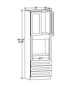 Classic Framed — Single Oven Cabinet - 30”W x 96”H X 24”D - 2D, 3Drw, 1S — cabinet product image