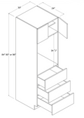 MB-O308424 — Single Oven Pantry - 30"W X 84"H X 24"D - 2 Doors - 3 Drawers