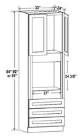 SW-O338424 — Single Oven Cabinet - 33”W x 84”H X 24”D - 2D, 3Drw