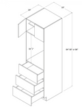 MB-O338424 — Single Oven Pantry - 33"W X 84"H X 24"D - 2 Doors - 3 Drawers
