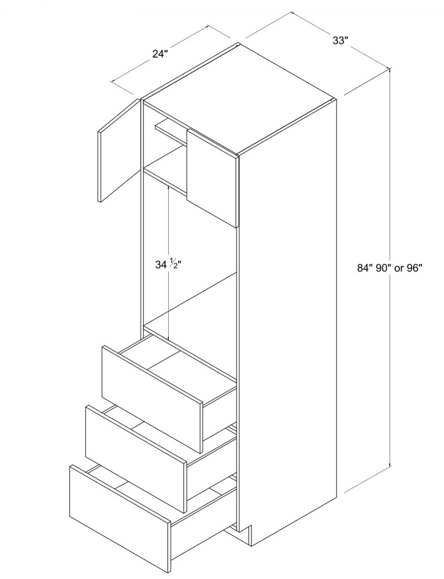 33"W Oven Pantry Cabinets