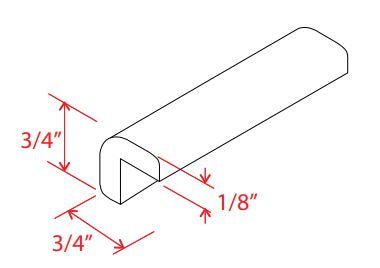 SDW-OCM8 — Outside Corner Moulding - 96'W x 3/4'H x 3/4"D