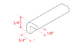 SIB-OCM8 — Slim Shaker — Outside Corner Moulding - 96'W x 3/4'H x 3/4"D cabinet product image