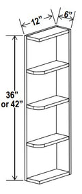 NB-OE636 — Wall Open End Shelf - 6”W x 36”H x 12”D - 3S