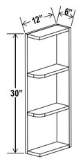 NB-OE630 — Wall Open End Shelf - 6”W x 30”H x 12”D - 2S
