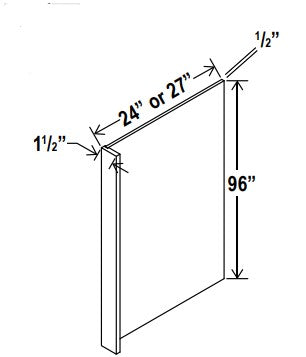 Classic Framed — Refrigerator End Panel Veneer with 1-1/2" Return Filler -                              27”W x 96”H x 1/2”D — cabinet product image