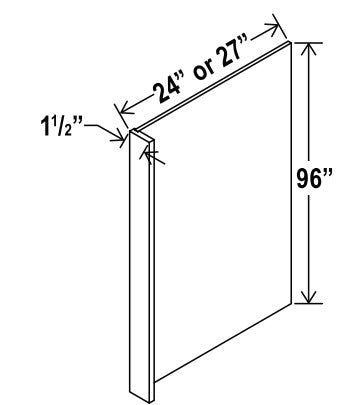 Classic Framed — Refrigerator End Panel Veneer with 1-1/2" Return Filler -                              24”W x 96”H x 1/2”D — cabinet product image