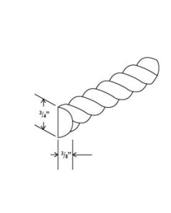 Classic Framed — Rope Moulding - 96”L x 3/4”W x 3/8”D, Use with RCM4S — cabinet product image