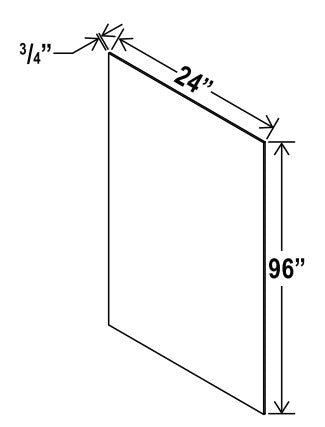 Classic Framed — Painted Shelf Board - 24”W x 96”H X 3/4”D — cabinet product image