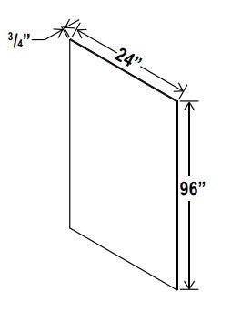 Classic Framed — Painted Shelf Board - 24”W x 96”H X 3/4”D — cabinet product image
