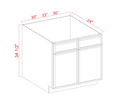 SWO-SB30 — Sink Base - 30"W x 34-1/2"H x 24"D - 1 False Drawer
