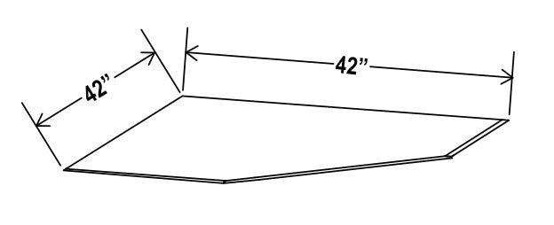 CW-SBF4242 — Corner Sink Front Floor - 42”W x 42”H x 23-1/4”D - for use with DCSF42