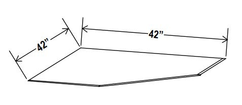 SW-SBF4242 — Corner Sink Front Floor - 42”W x 42”H x 23-1/4”D - for use with DCSF42