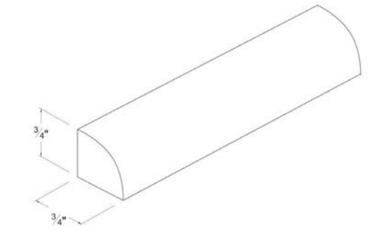 MB-SHM — Quarter Round Shoe Molding - 3/4"H X 3/4"D X 96"W