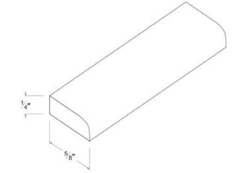 Unlimited Framed — Scribe Moulding - 96”L x 3/4”W x 1/4”D — highest-resolution technical cabinet drawing