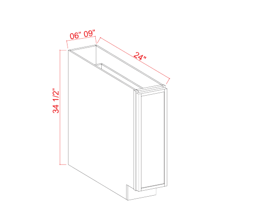 SDW-BT09 — Base Cabinet - 9"W x 34-1/2"H x 24"D - 1D