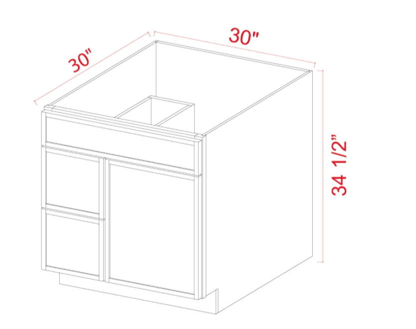 1 Door Vanity Combo Cabinet - Left Side Drawer
