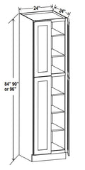 SW-U249024 — Wall Pantry - 24”W x 90”H x 24”D - 4D, 5S
