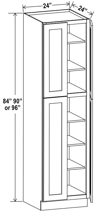 Unlimited Framed — Wall Pantry - 24”W x 90”H x 24”D - 4D, 5S — highest-resolution technical cabinet drawing