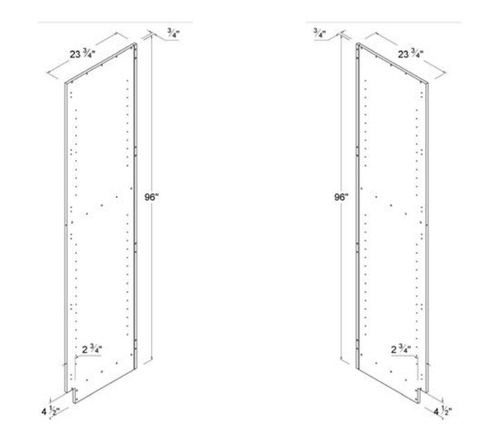 MB-USPL96 — Finished Left-Side Panel for Pantries and Ovens - 23 3/4"D X 96"H X 3/4"W