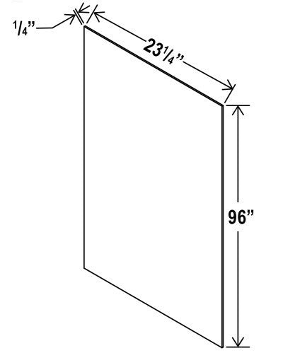 Classic Framed — Tall Skin Veneer Panel - 23-1/4” W x 96”H x 1/4”D — highest-resolution technical cabinet drawing