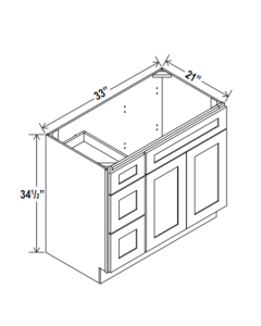 Vanity Combo Cabinets - Left Side Drawers