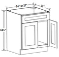NB-VS24 — Vanity Sink Base Cabinet - 24”W x 34-1/2”H x 21”D - 1 False Drw front, 2D