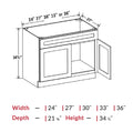 SAG-VS33 — Vanity Sink Base Cabinet - 33"W x 34 1/2"H x 21"D