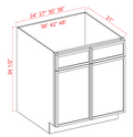 SAO-VS33 — Slim Shaker — Vanity Sink Base Cabinet - 33"W x 34 1/2"H x 21"D cabinet product image