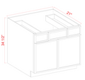 SWO-VSD42 — Vanity Sink Drawer Base Cabinet - 42"W x 34 1/2"H x 21"D - 2 DRW, 2D