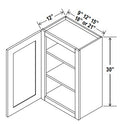 NB-W0930 — Wall Cabinet - 09”W x 30”H x 12”D - 1D -2S