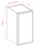 SWO-W0936 — Wall Cabinet - 09"W x 36"H x 12"D - 1D -2S