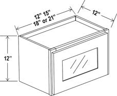 Unlimited Framed — Wall Cabinet with Glass Door - 21”W x 12”H x 12”D - 1D — highest-resolution technical cabinet drawing