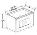 SW-W1512GD — Wall Cabinet with Glass Door - 15”W x 12”H x 12”D - 1D